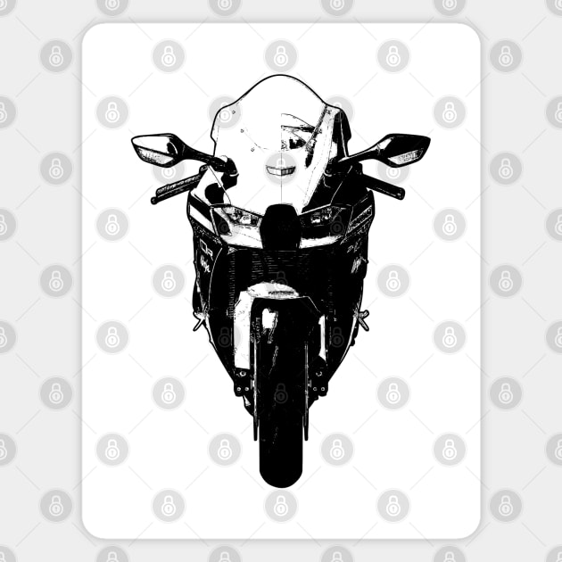 ZX10R Bike Front View Sketch Art Magnet by KAM Std